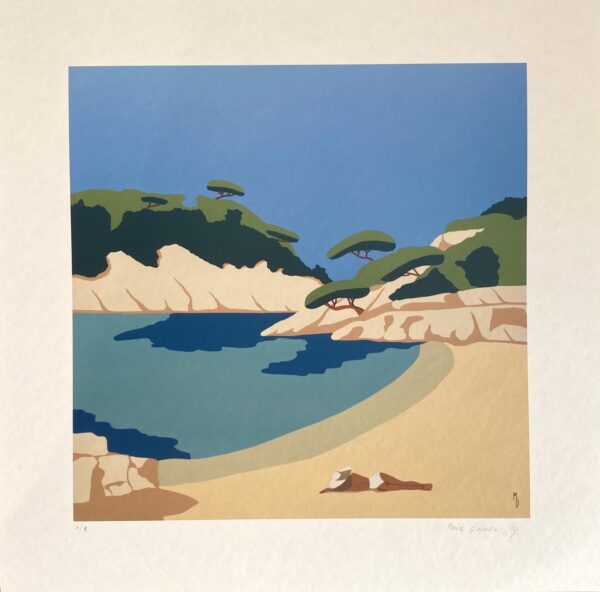 MARIE DEFORCHE Calanque de Port-Pin digigraphie 40x40cm 1 Grande