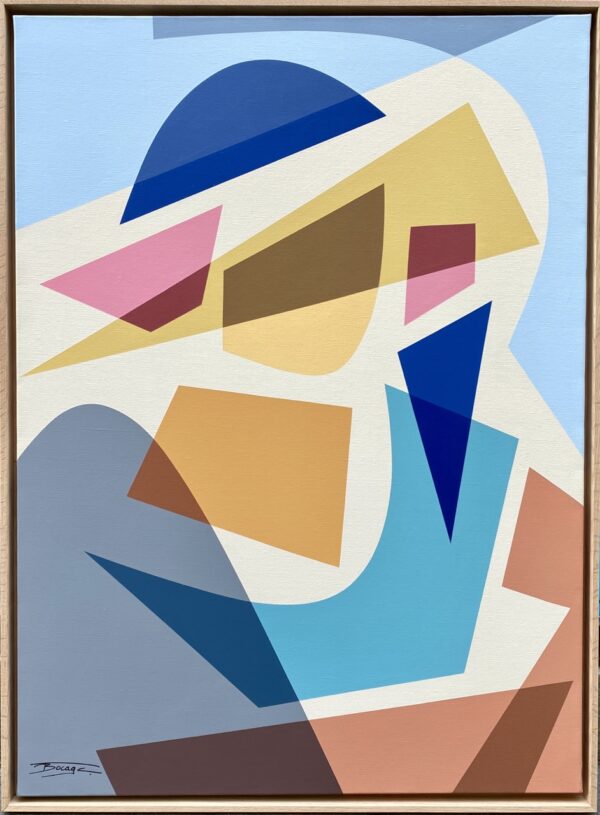 TIMOTHÉE BOCAGE : 100X73 : UNE FEMME AVEC SON CHAPEAU D'ÉTÉ Bis Grande